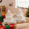 Christmas Tree Pillows Set of 2, Christmas Decoration Star Clouds Winter Soft Cute 3D Shaped Xmas Tree Throw Cushion for Sofa Bedroom Xmas Decor (18x16 inch, Beige)
